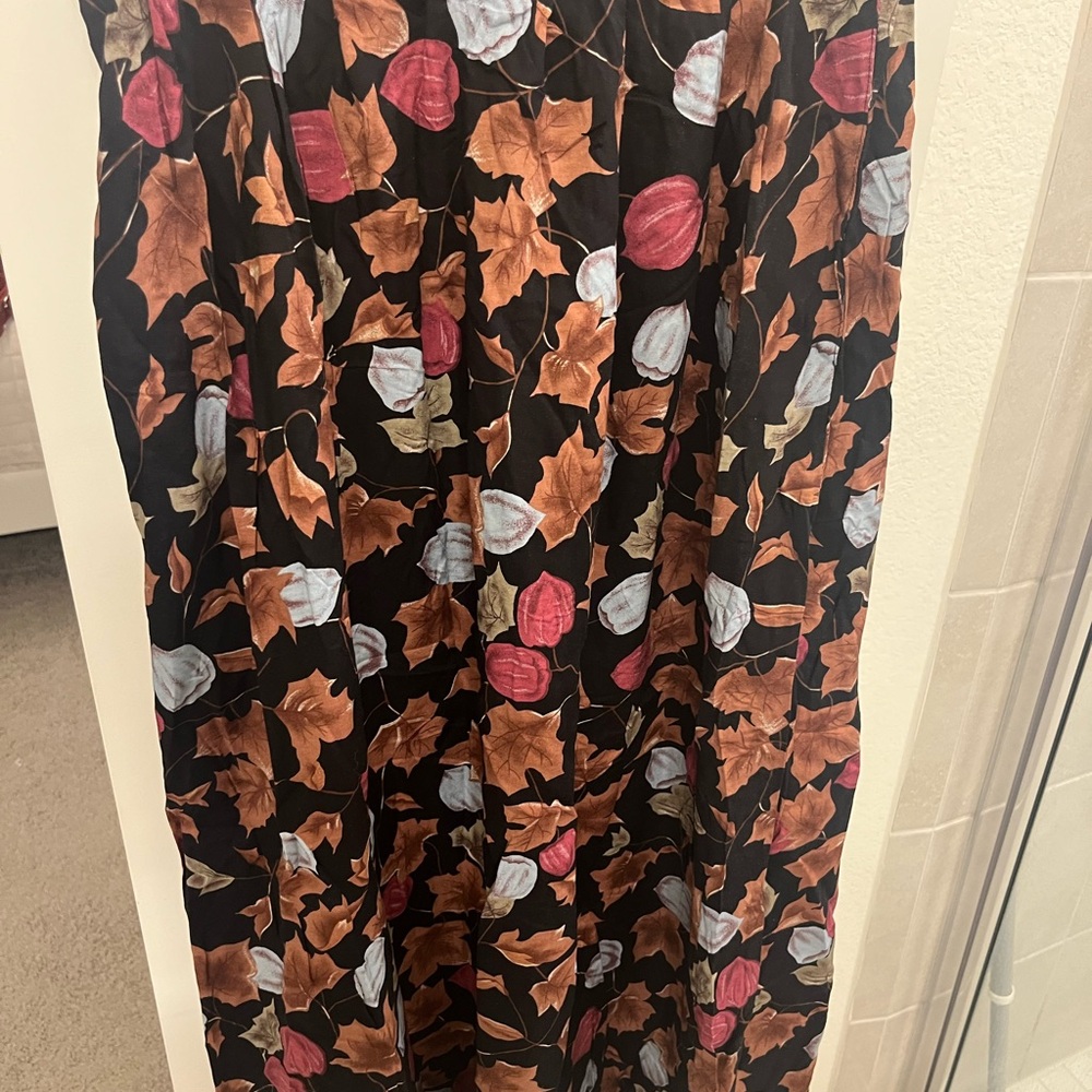 Floral Black Skirt